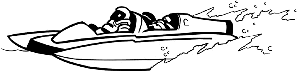 Jet boat in waves vinyl sticker. Customize on line.     Boats Shipping 013-0198  